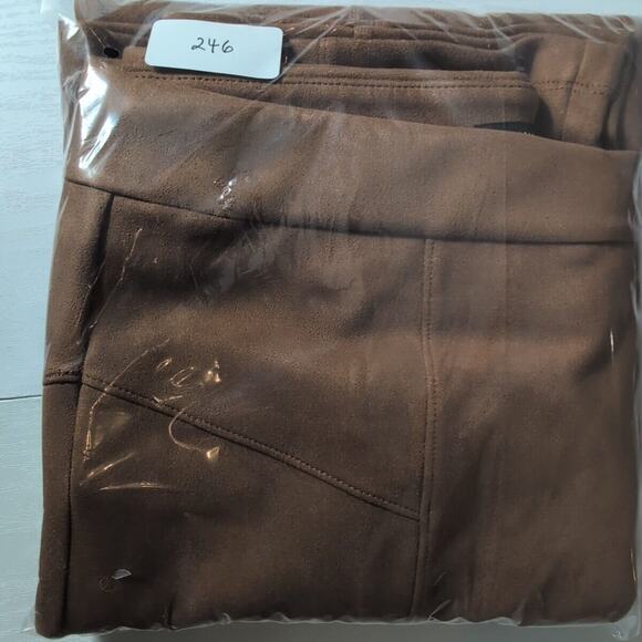 Andrew Marc Womens Pants Brown Faux Suede Stretch Pull On High Waist Small - Picture 13 of 13